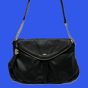JUICY COUTURE Handbag Black Blue Interior Envelope Fold 2 Sections FABULOUS!!
